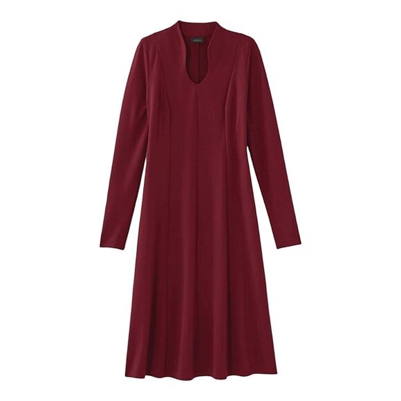 J Jill Size Medium Wearever Double-Face Jersey Dress in Crimson Red Quiet Luxury - Picture 2 of 12